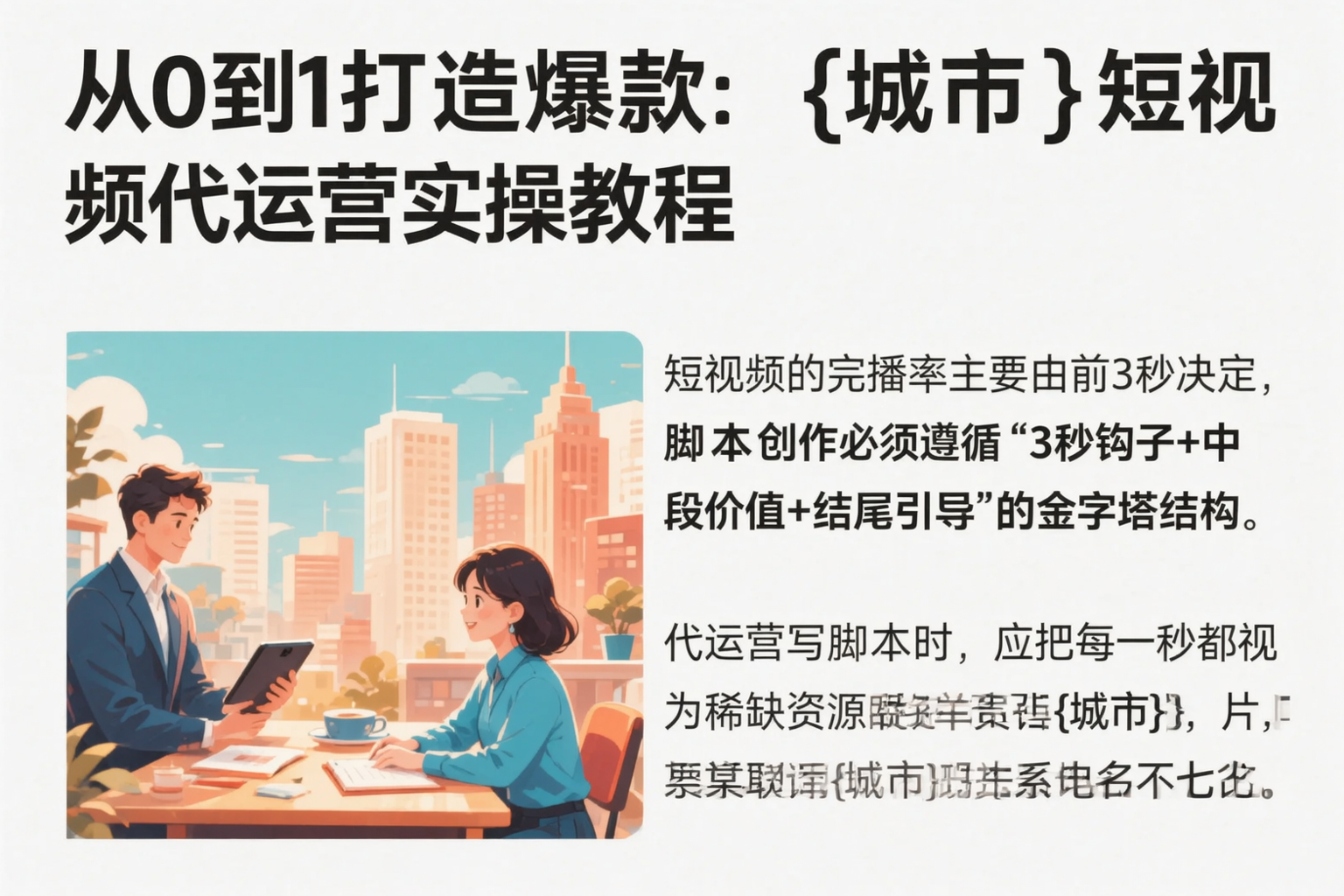 从0到1打造爆款:胡杨河短视频代运营实操教程