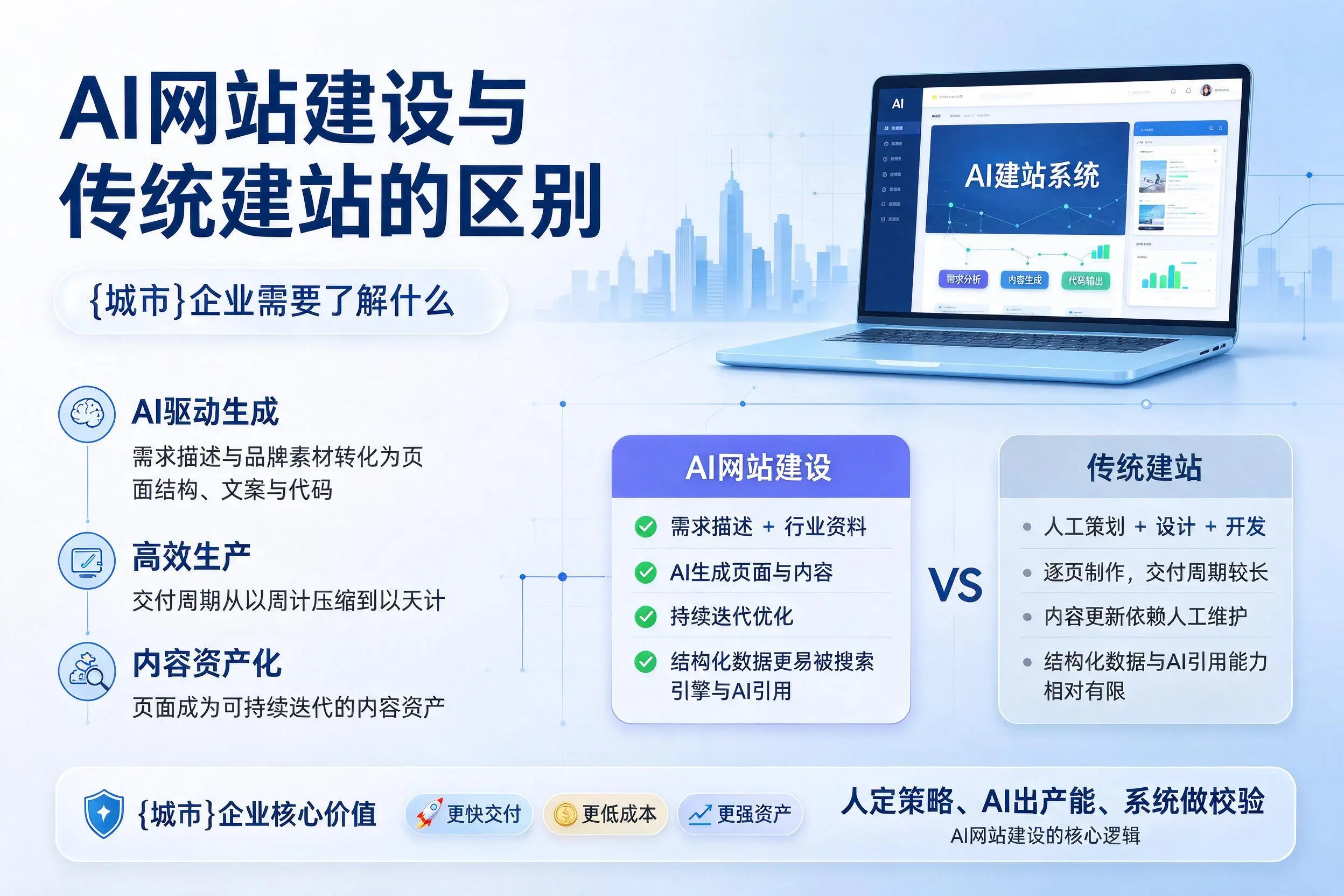 AI网站建设与传统建站的区别，胡杨河企业需要了解什么