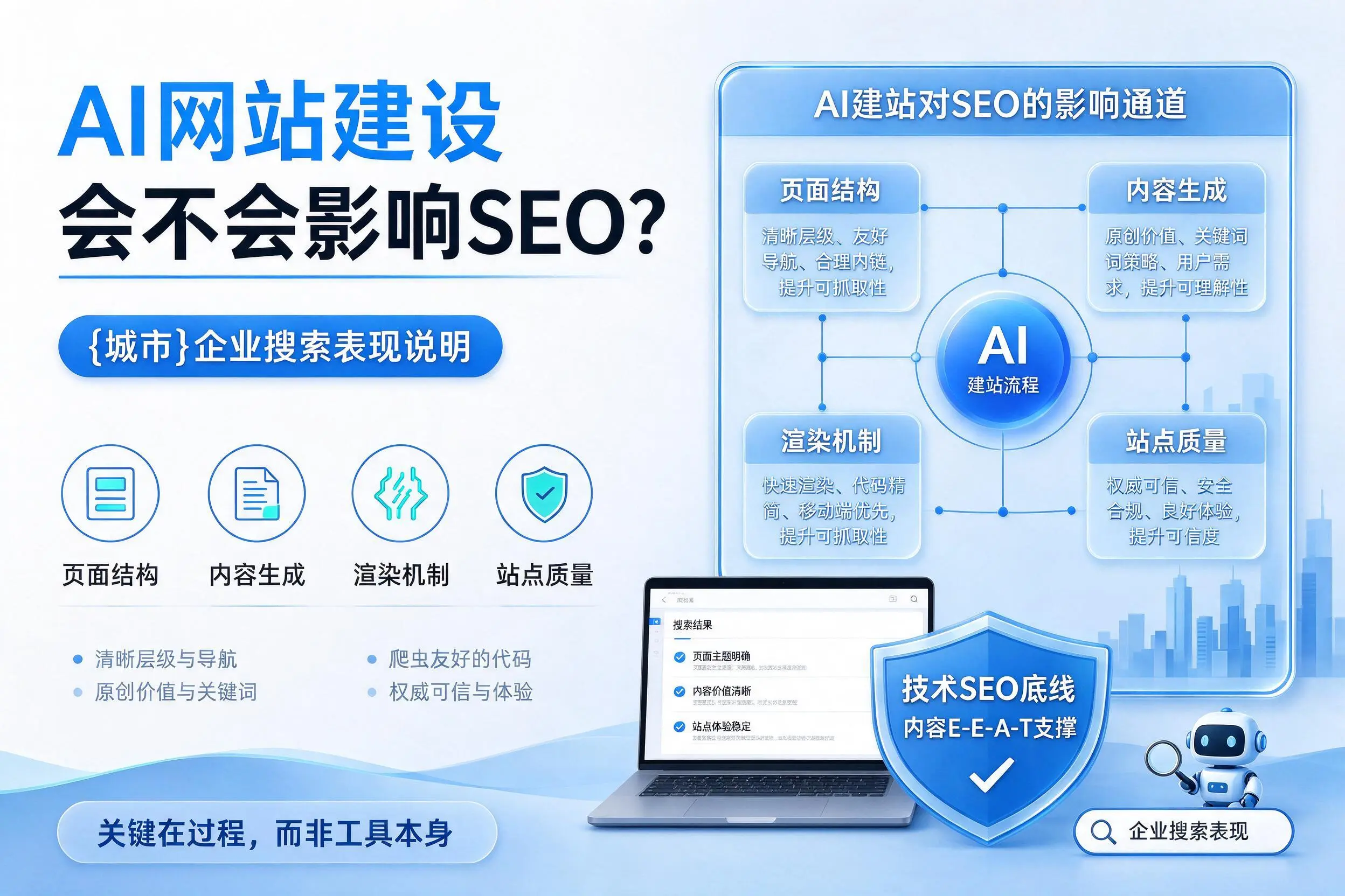 AI网站建设会不会影响SEO？胡杨河企业搜索表现说明