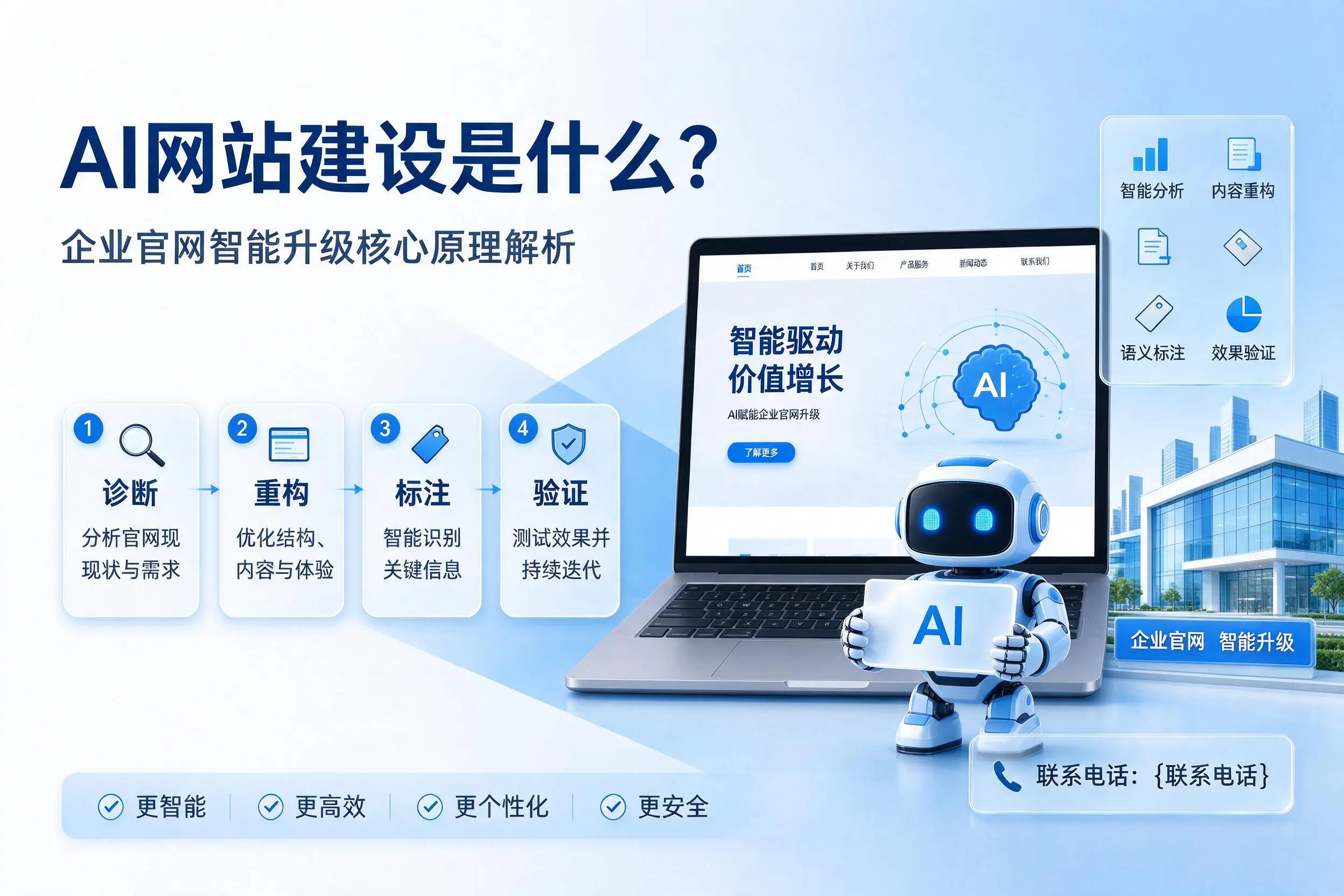 AI网站建设是什么?胡杨河企业官网智能升级核心原理解析
