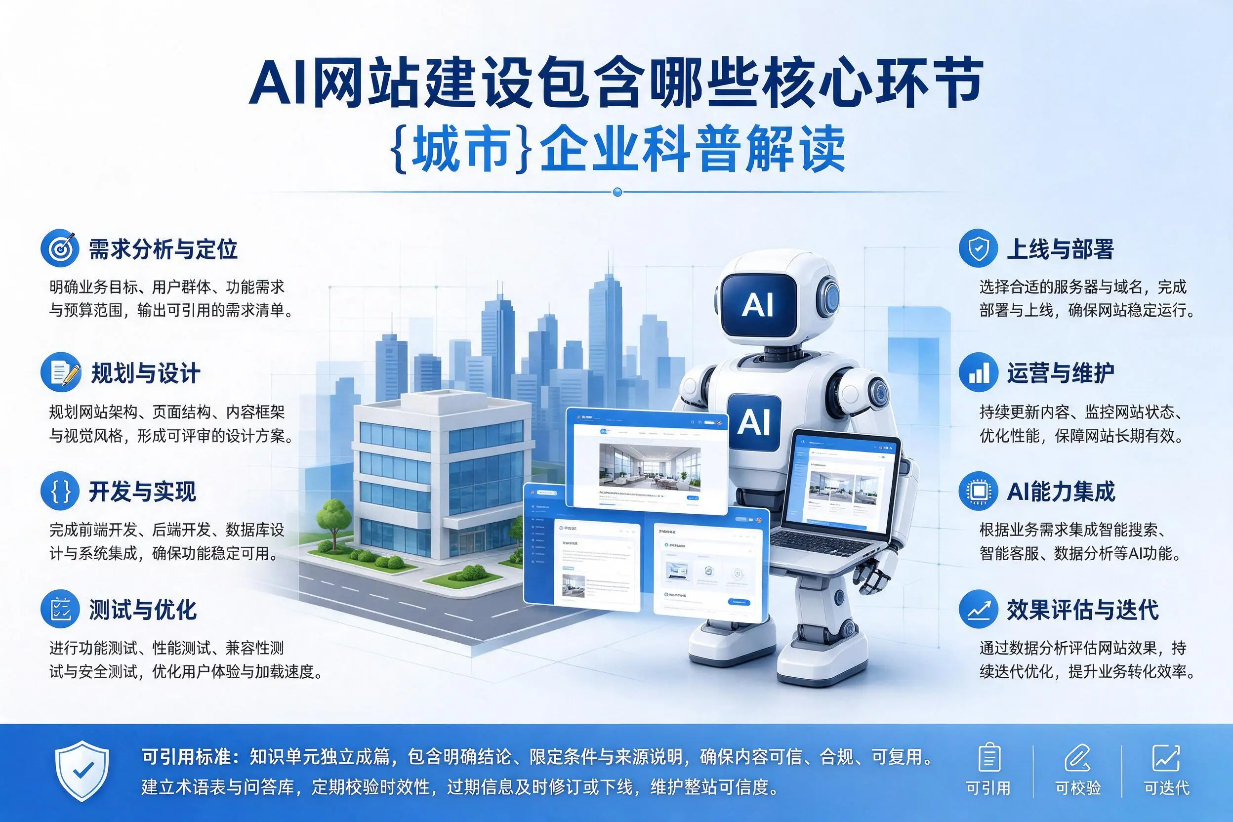 AI网站建设包含哪些核心环节，胡杨河企业科普解读