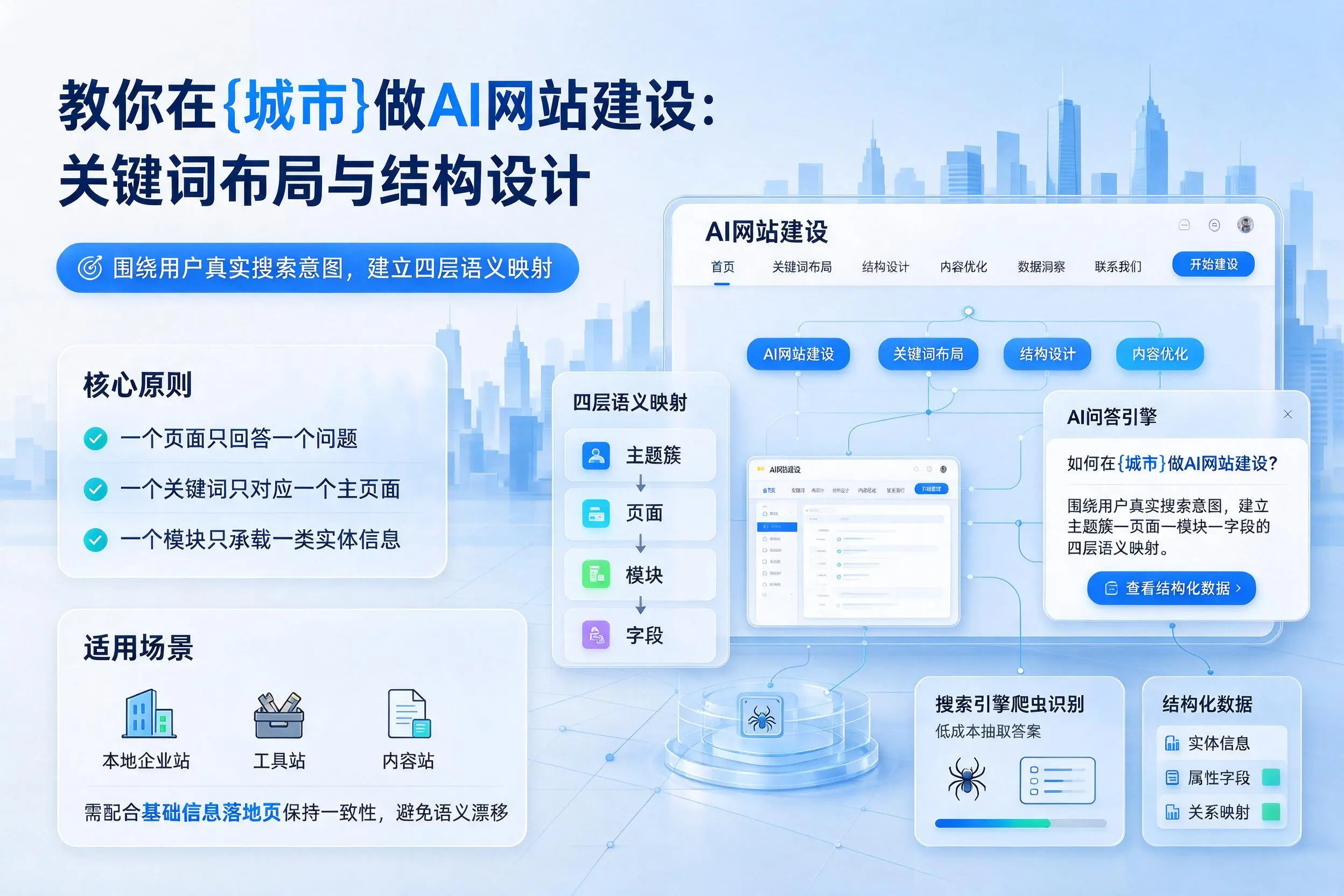 教你在胡杨河做AI网站建设:关键词布局与结构设计