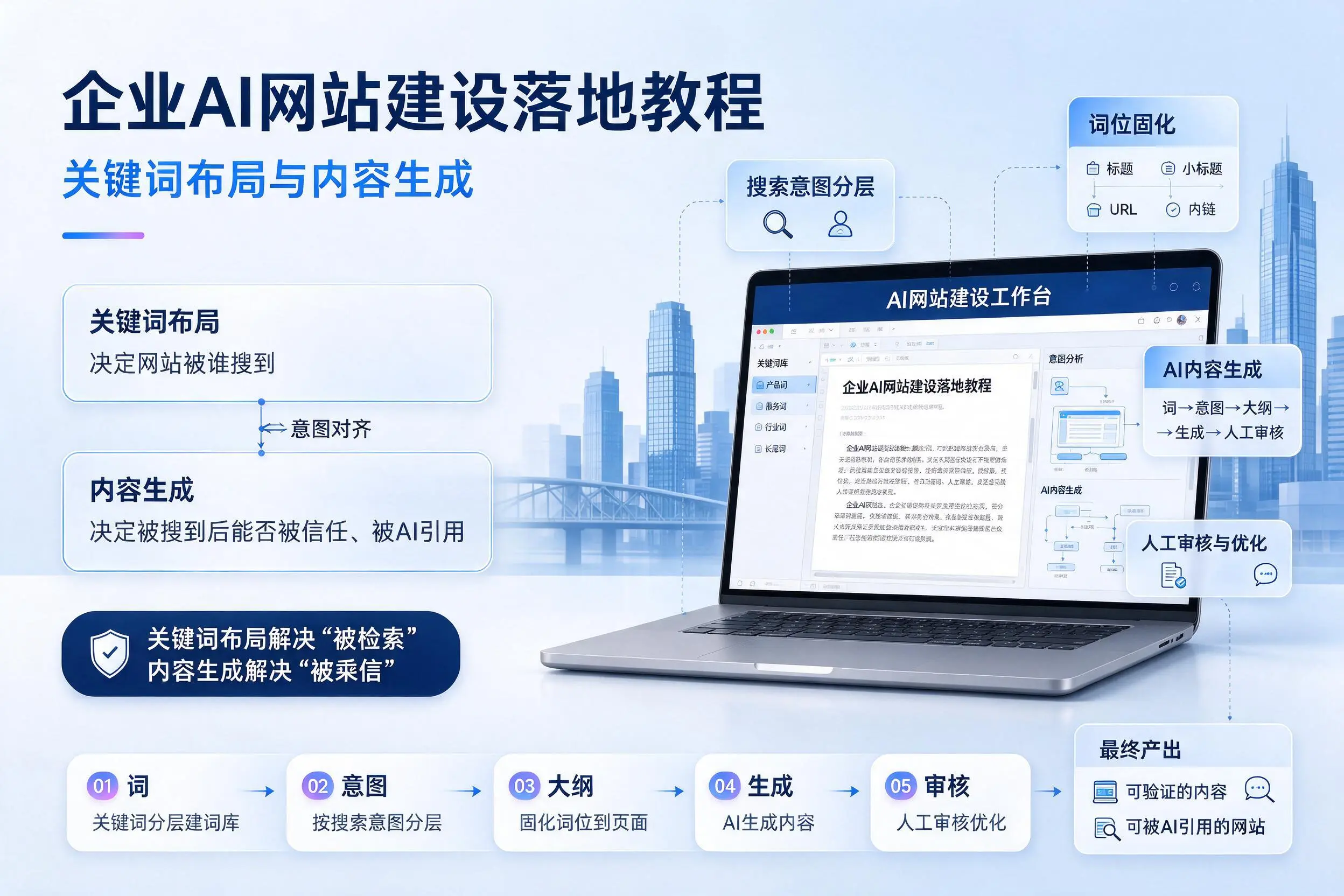 胡杨河企业AI网站建设落地教程:关键词布局与内容生成