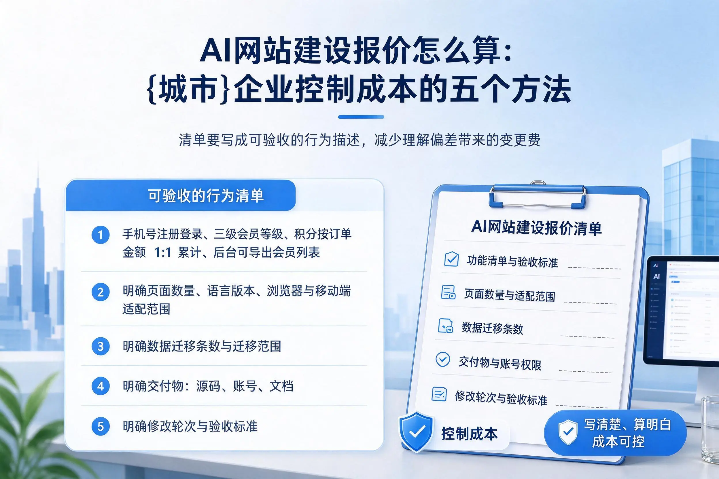 AI网站建设报价怎么算:胡杨河企业控制成本的五个方法